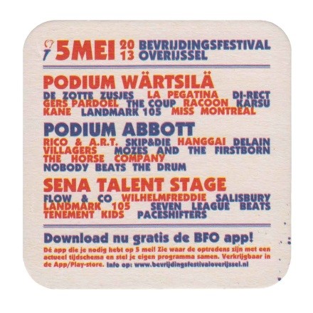 Bevrijdingsfestival Overijssel 2013 — viltje