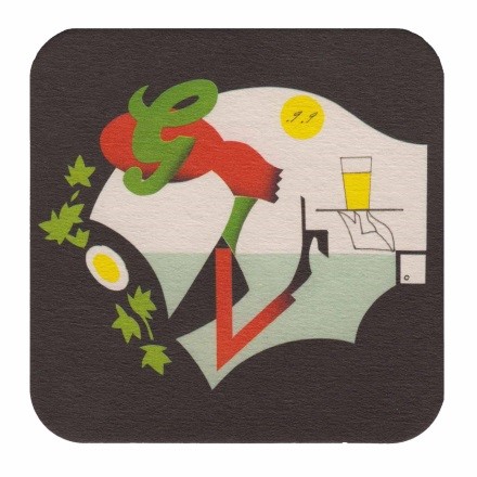 vrouw met G-logo — viltje