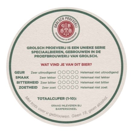 Grolsch Proeverij — viltje
