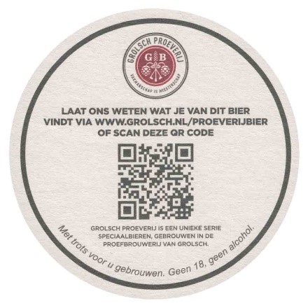 Grolsch Proeverij — viltje
