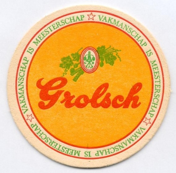 Grolsch, vakmanschap (oranje/geel) zonder randtekst   — viltje