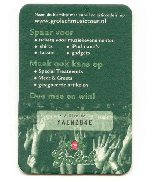 Grolsch music tour — viltje