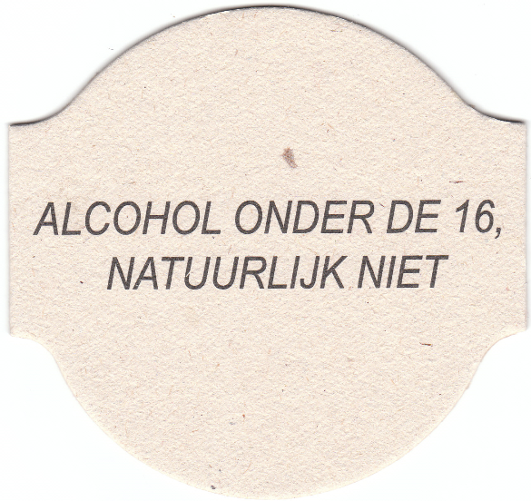 Alcohol onder de 16, natuurlijk niet — viltje